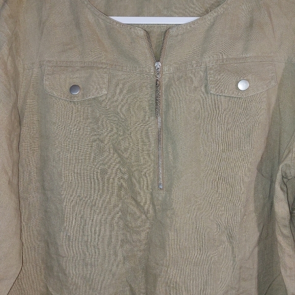 Ellen TRACY LADIES 3/4 SLEEVE FRONT ZIP TUNIC- L - Picture 4 of 6